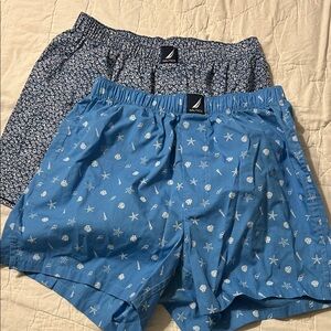 Nautica Blue and Navy Patterned Boxers